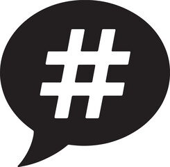 Fototapeta premium Hashtag Bubble Icon Vector Illustration. Social Media Tag Outline Symbol Glyph
