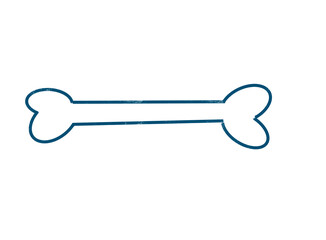 A simple, stylized drawing of a dog bone in a horizontal orientation, isolated on a clean transparent background, perfect for petrelated designs and graphics