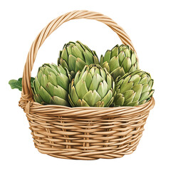 Fototapeta premium Basket with Artichokes Clipart PNG