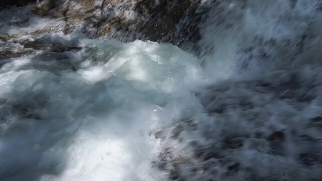4K video footage of rushing water at Khao Khram Waterfall in Phatthalung, Thailand.