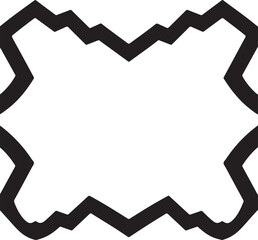 A crisp, high-resolution stock photograph features a classic black and white vector-style silhouette of a zigzag border frame against a clean white background.