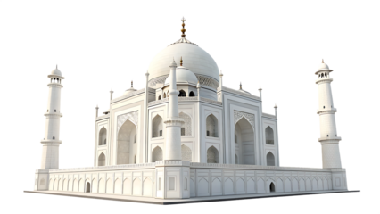 A mosque standing as an architectural landmark cut out on PNG. AI GENERATED.
