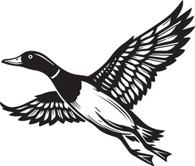 Flying duck silhouette