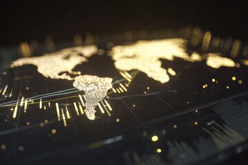 Explore global connectivity with this digital world map, showcasing data-driven insights and innovative technology for modern solutions.