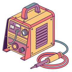 Colorful welding machine with torch on white background 1