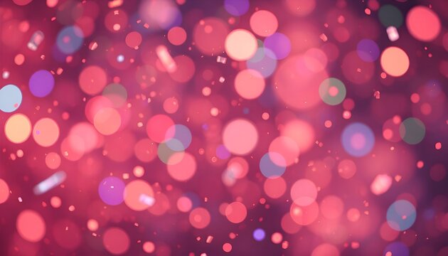 Pink and purple bokeh lights on blurred background. Soft abstract background with pink and purple bokeh lights. Perfect for design, celebration, and backdrop use.