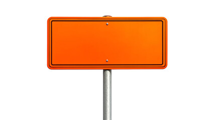 blank orange road sign