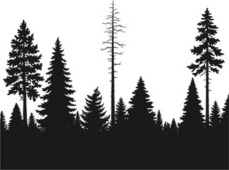 Fototapeta premium Tree Forest Silhouette Vector Illustration