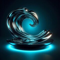 Chrome Wave Crest Pedestal
