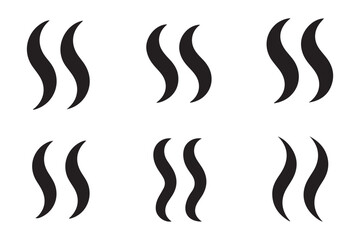 Smoke steam icon vector set, Smoke smell. Vector illustration