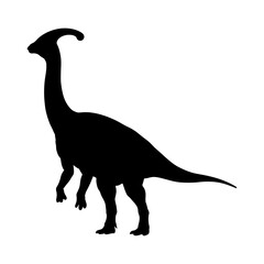 Parasaurolophus Silhouette Vector Illustration © Hikmat Studios