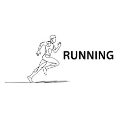 Running Silhouette - A Minimalist Line Art Illustration of a Runner.
