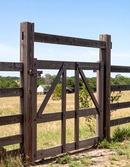 Wooden gate in a rural landscape