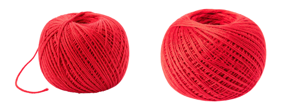 Two Vibrant Red Balls Of Knitting Thread Against A Dark Background Showing Detailed Texture And Shape Perfect For Crafting Purposes