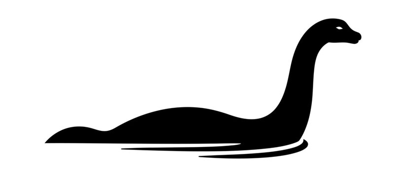 Loch Ness Monster Silhouette Vector Illustration