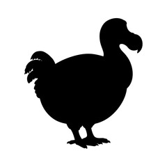 Dodo Bird Silhouette Vector Illustration , Animal Silhouette Element