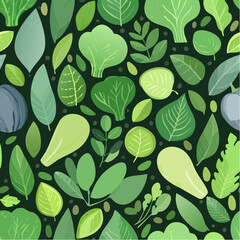 Green vegetables and dark leafy food background as a healthy eating concept