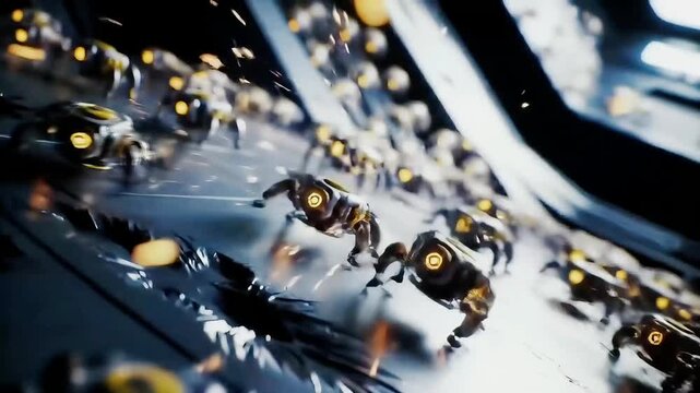 March of the Microbots &mdash; A Swarm of Tiny Futuristic Machines on the Move