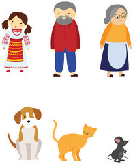 Animals Icon Set. Cat, Dog, Dog, Cat. Can be used for topics like family, pets, nature