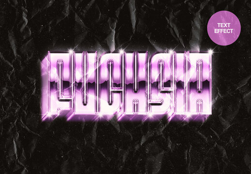 Fuchsia Bold 3D Retrowave Text Effect Mockup