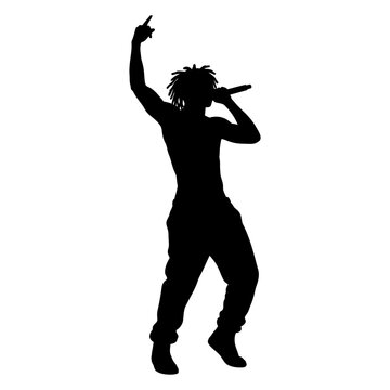 Rapper Man Silhouette Vector Illustration
