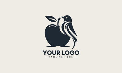 Fototapeta premium Apple Bird Logotype vector logo illustration