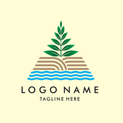 Vector logo with green valley nature theme