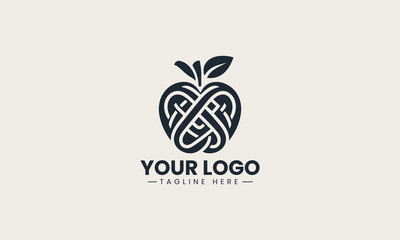 Apple Celtic Knot vector logo illustration