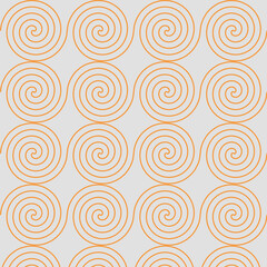 Modern seamless spiral pattern background, orange swirl abstract wallpaper, geometric circular design for fabric, digital art, printing, wrapping paper, decorative use
