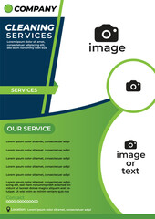 Professional cleaning services company flyer template design