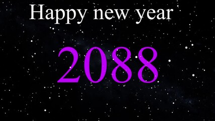 Happy New Year 2088 celebration animation, holiday spirit footage greetings. new year design suitable for festive banners, social media posts, greeting cards, and party 