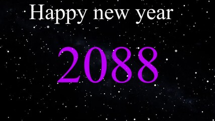 Happy New Year 2088 celebration animation, holiday spirit footage greetings. new year design suitable for festive banners, social media posts, greeting cards, and party 