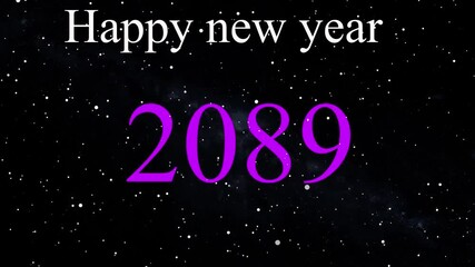 Happy New Year 2089 celebration animation, holiday spirit footage greetings. new year design suitable for festive banners, social media posts, greeting cards, and party 