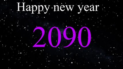 Happy New Year 2090 celebration animation, holiday spirit footage greetings. new year design suitable for festive banners, social media posts, greeting cards, and party 