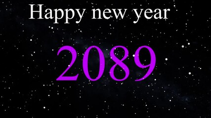 Happy New Year 2089 celebration animation, holiday spirit footage greetings. new year design suitable for festive banners, social media posts, greeting cards, and party 