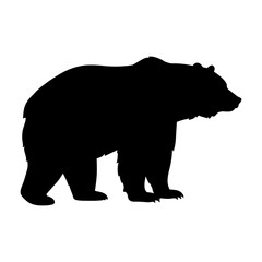 Bear Silhouette Vector Illustration , Animal Silhouette Vector