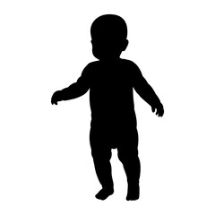 Baby Walking Silhouette Vector Illustration