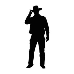 Obraz premium Cowboy Silhouette Vector Illustration
