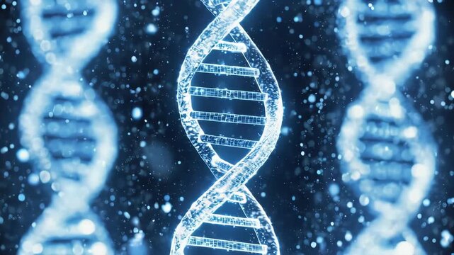 DNA Helix Structures with Bokeh Effect, Genetic Research and Biotechnology