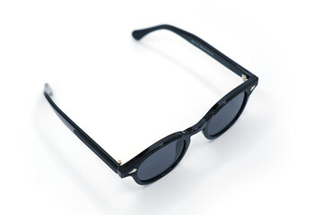 Classic Black Sunglasses on White Background