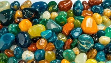 Vibrant colorful polished stones