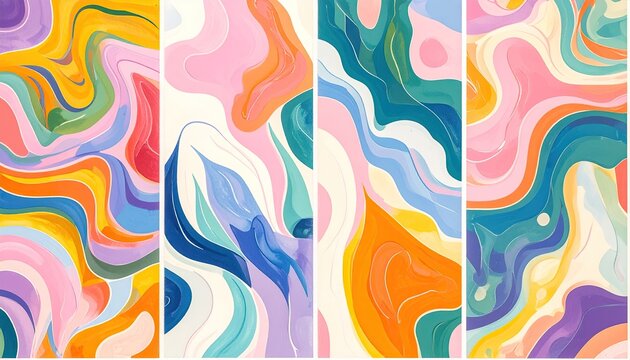 Colorful, abstract artwork for social media usage marble effect, swirls in background - Powered by Adobe
