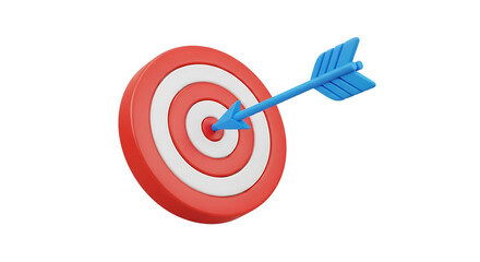 Target with arrow isolated on transparent background