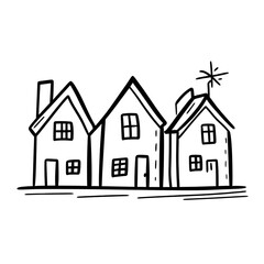 Fototapeta premium Black barn with cupola and fence isolated on transparent background