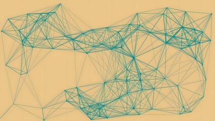 Abstract Blue Geometric Pattern on Warm Beige Background