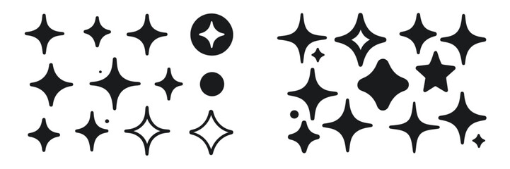 Star shapes in various sizes for use in design and decoration projects