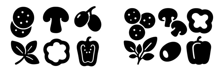 Colorful illustrations of various fruits and vegetables showcasing healthy food choices in a modern design