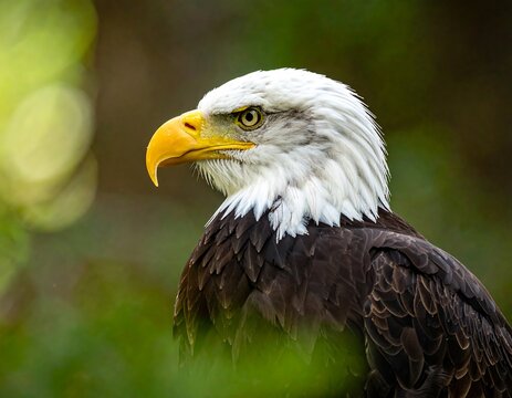 Close-up of an eagle in a natural setting
