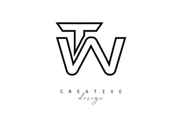 TW Creative Monogram Logo Design-Stock Creative Branding Design Concept