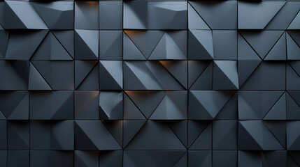 Tile wallpaper with black triangular blocks and semigloss finish